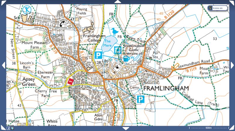 Framlingham Map, click to visit streetmap.co.uk