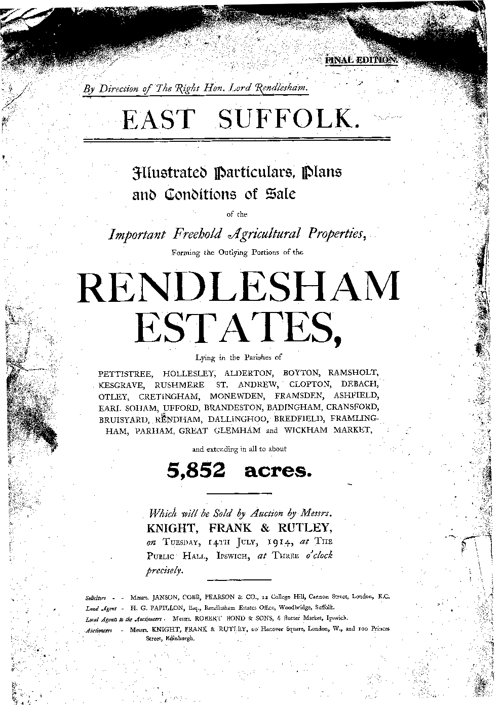 Particulars - Rendlesham Estate Sale - Outlying Portions