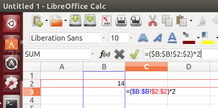 While typing '!' Intersection Operator in Calc A1 Formula Syntax