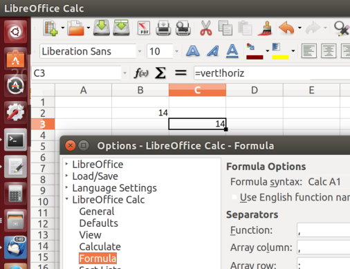 '!' Intersection Operator in Calc Formula Syntax without Parentheses