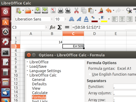 <space> Intersection Operator in Excel A1 Formula Syntax