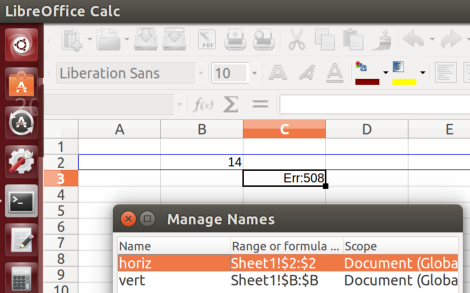 <space> Intersection Operator in Excel A1 Formula Syntax using Names